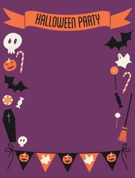 Halloween party frame Stock Illustration