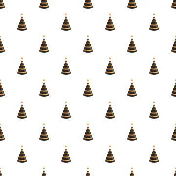 Halloween party hats seamless pattern creating festive background イラスト素材