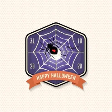 Halloween party patch. Vector illustration. Halloween retro badge, pin. Concept Illustrazione stock