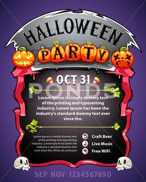 Halloween Party Poster Stock Illustration
