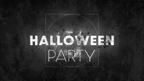 Halloween party text animation over dark grunge background Stock Footage 326425265