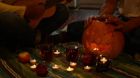 Halloween party for two Stock Footage 68610933
