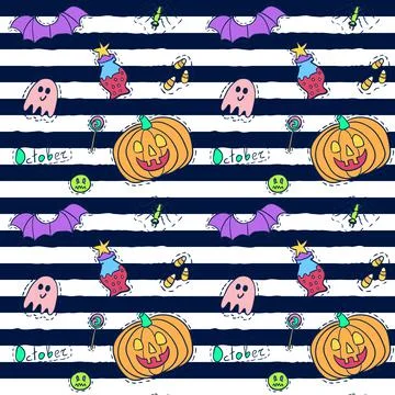 Halloween patch badges. Holiday doodles. Halloween stickers. Stock-Illustration