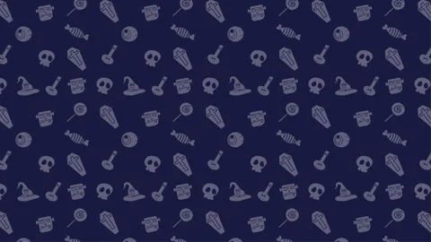 Halloween Pattern Background With Black Color. 4k Animation Stock Footage 283358029