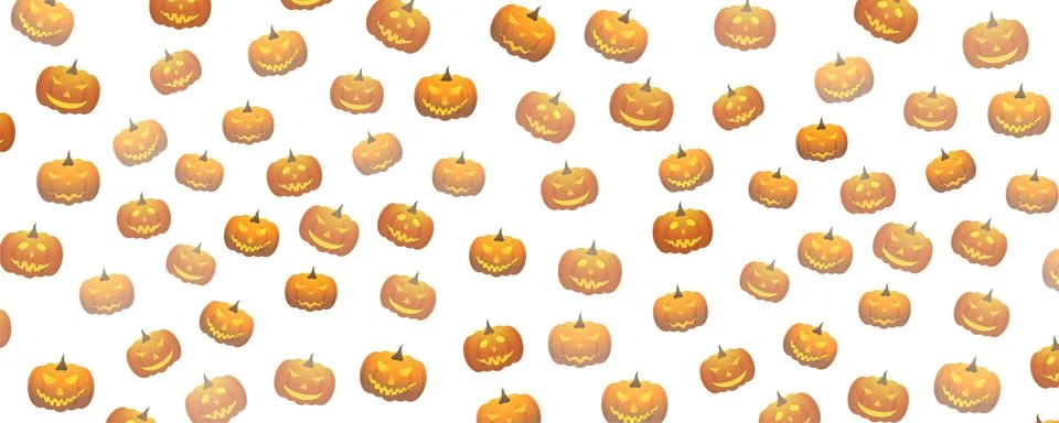 Halloween pattern background with jack o lantern pumpkins Stock Illustration