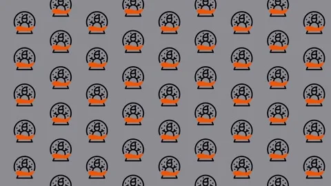 Halloween Pattern Background with Spooky Snow Globes. Stock Footage 325380911