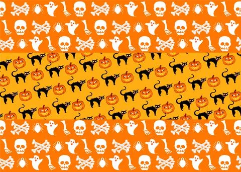 Halloween pattern Funny , Halloween party background with and horror design. Stock Illustration