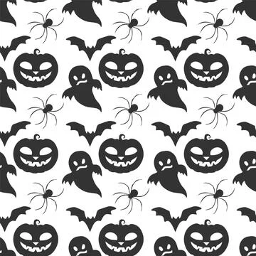 Halloween pattern grey Illustrazione stock