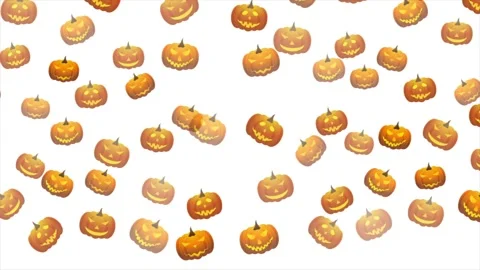 Halloween pattern motion background with jack o lantern pumpkins Stock Footage 318125925