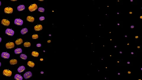 Halloween pattern motion background with jack o lantern pumpkins Stockbeeldmateriaal 318150129