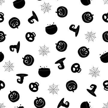 Halloween pattern with pot Stock Illustration