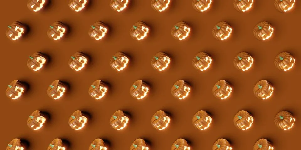 Halloween pattern pumpkin pattern 3d rendering Illustrazione stock