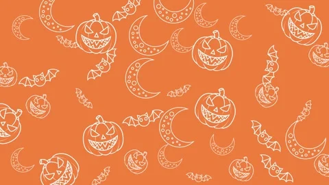Halloween Pattern with Pumpkins and Moons. Stock Footage 319247026