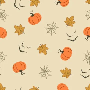 Halloween pattern with pumpkins Stock Illustration