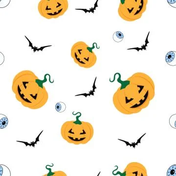 Halloween pattern with pumpkins Stock-Illustration