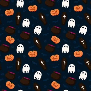 Halloween pattern in seamless style. イラスト素材