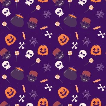 Halloween pattern in seamless style. イラスト素材