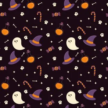Halloween pattern in seamless style. Stock Illustration