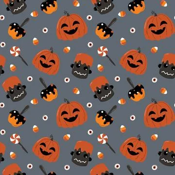 Halloween pattern in seamless style. Stock Illustration