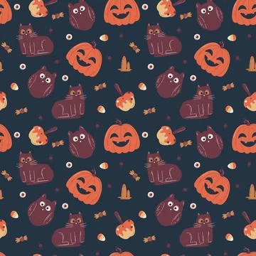 Halloween pattern in seamless style. イラスト素材