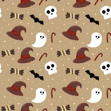 Halloween pattern in seamless style. Illustrazione stock