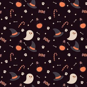Halloween pattern in seamless style. Stock Illustration