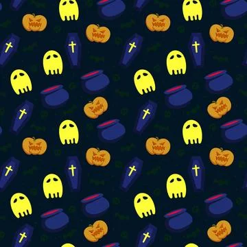 Halloween pattern in seamless style. Illustrazione stock