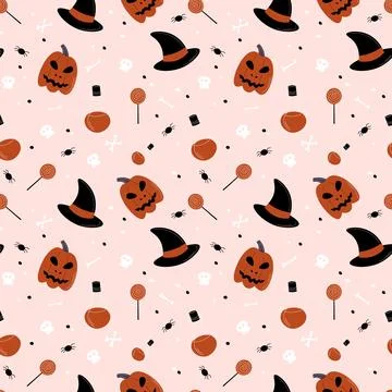 Halloween pattern in seamless style. Illustrazione stock