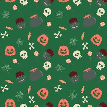 Halloween pattern in seamless style. Illustrazione stock