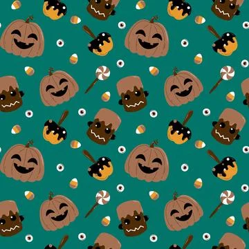Halloween pattern in seamless style. イラスト素材