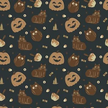 Halloween pattern in seamless style. Illustrazione stock