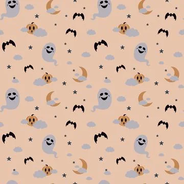 Halloween pattern in seamless style. Illustrazione stock