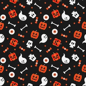 Halloween pattern in seamless style. イラスト素材