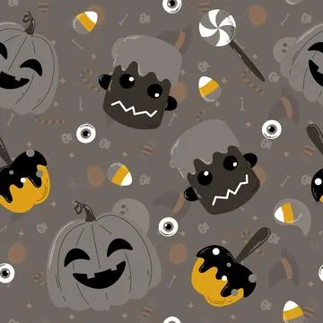 Halloween pattern in seamless style. Illustrazione stock