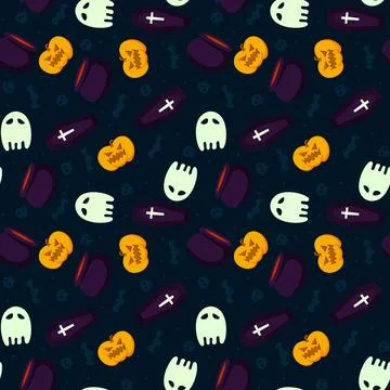 Halloween pattern in seamless style. Illustrazione stock