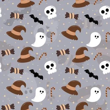 Halloween pattern in seamless style. Illustrazione stock