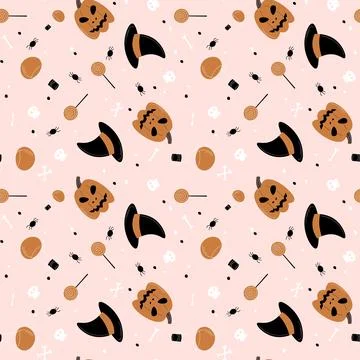 Halloween pattern in seamless style. Illustrazione stock