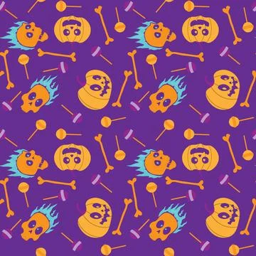 Halloween pattern in seamless style. イラスト素材