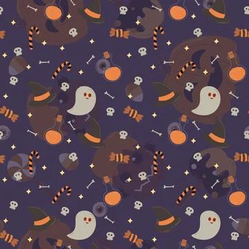 Halloween pattern in seamless style. イラスト素材