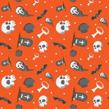 Halloween pattern in seamless style. イラスト素材