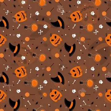 Halloween pattern in seamless style. Illustrazione stock