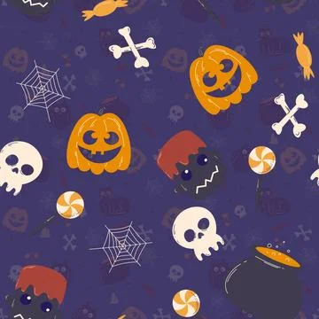 Halloween pattern in seamless style. イラスト素材