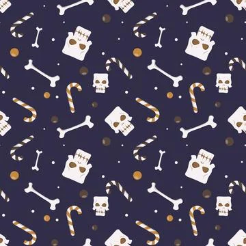 Halloween pattern in seamless style. Illustrazione stock