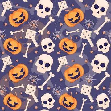 Halloween pattern in seamless style. Illustrazione stock