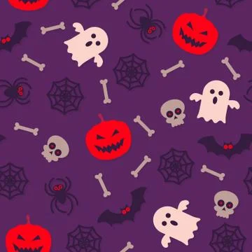 Halloween pattern seamless vector background Stock Illustration