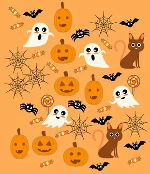 Halloween Pattern Set Stock Illustration