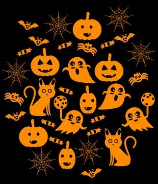 Halloween Pattern Set Stock Illustration