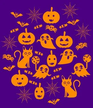 Halloween Pattern Set Stock Illustration