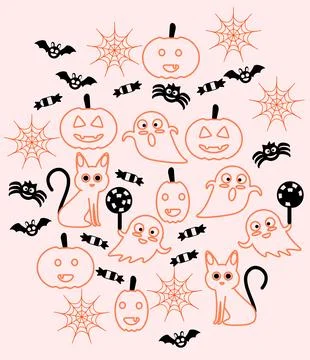 Halloween Pattern Set Stock Illustration