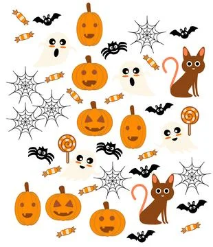 Halloween Pattern Set Stock Illustration